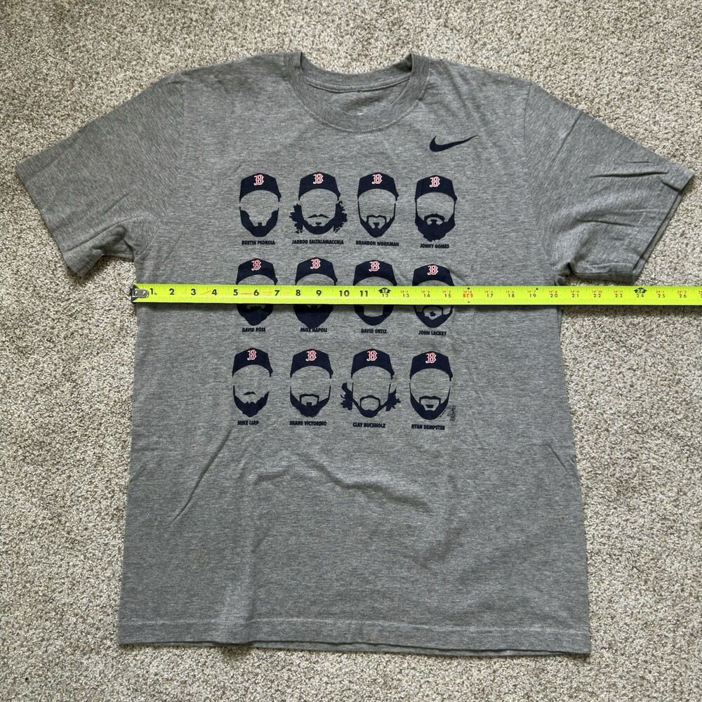 Nike Boston Red Sox Get Beard Graphic T-Shirt Gray Men’s Large MLB - Picture 4 of 6